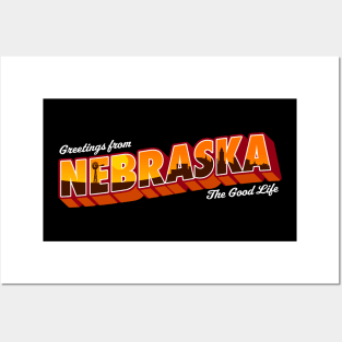 Nebraska Nostalgic Design Posters and Art